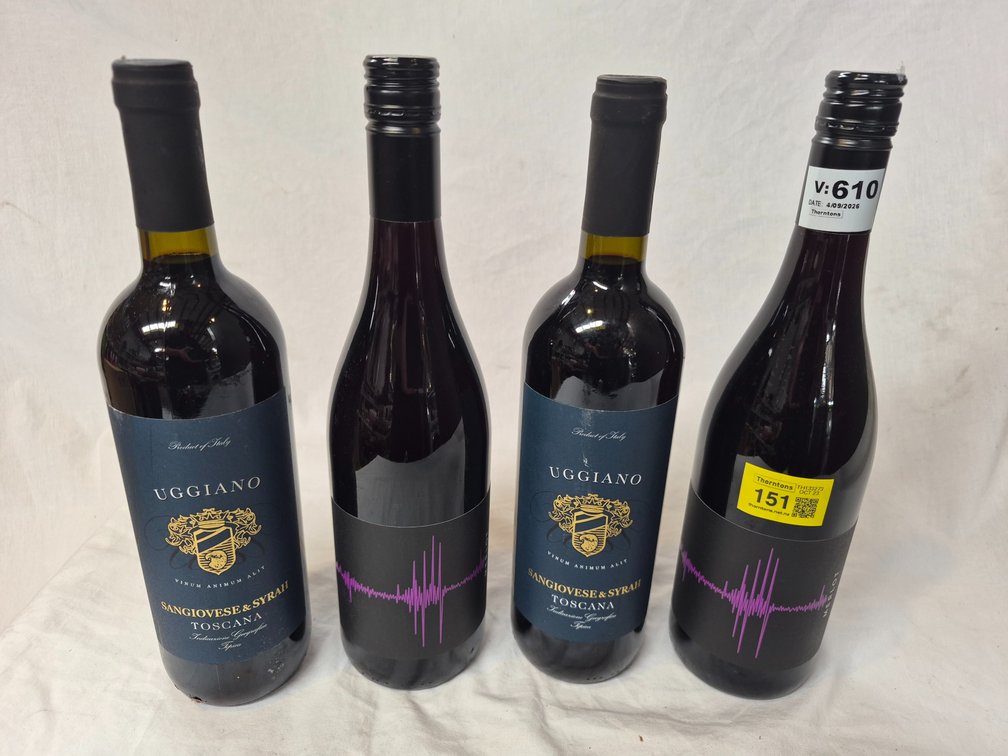 Red Wine Bottles x 4