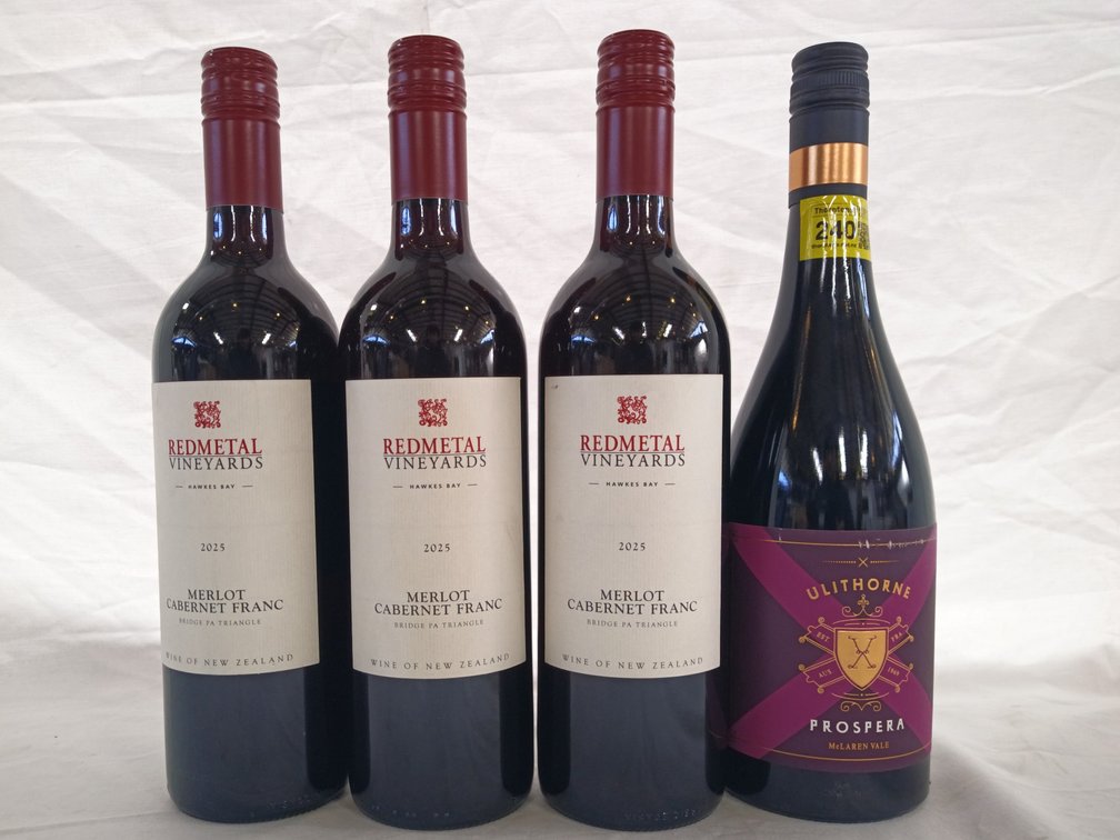 Red Wine Bottles x 4