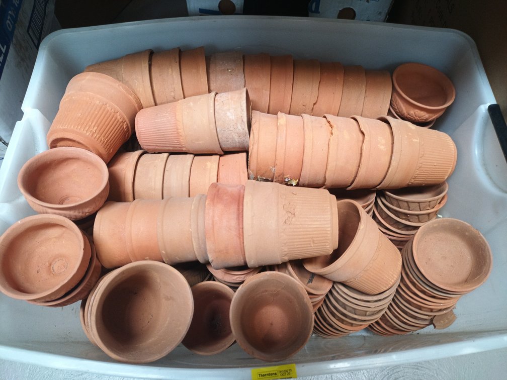 Miniature Terracotta Pots and Saucers
