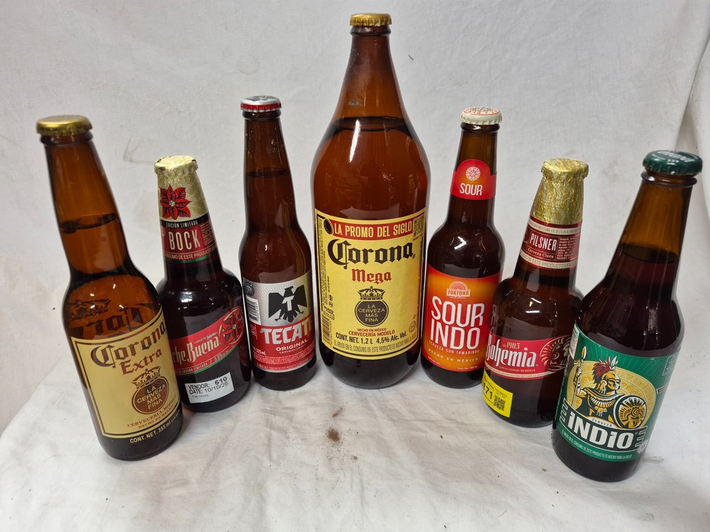 Mexican Beer Bottles x 7