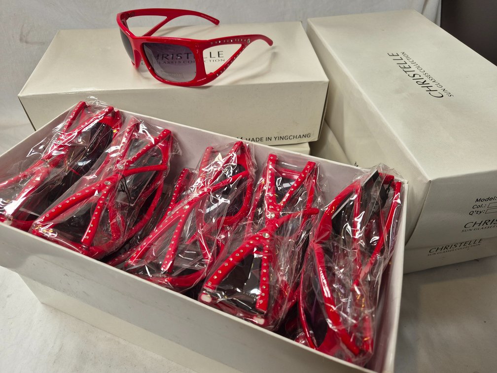 Christelle Red Rhinestone Sunglasses x 60