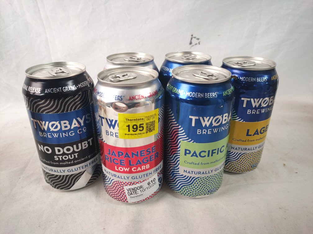 TWØBAYS Beer Cans x 6