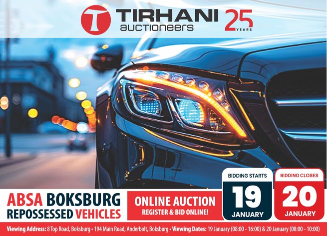 Image for ABSA BOKSBURG REPOSSESSED VEHICLES ONLINE AUCTION JANUARY 2026
