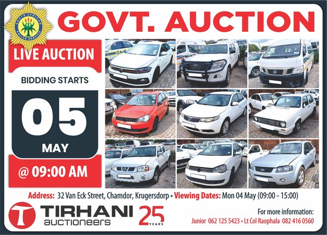 Image for SAPS GOVERNMENT AUCTION | LIVE ONSITE | 05 MAY 2026