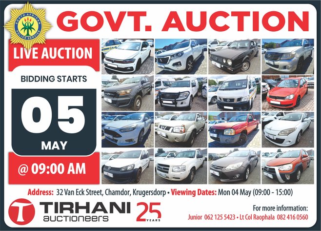 Image for SAPS GOVERNMENT AUCTION | LIVE ONSITE | 05 MAY 2026