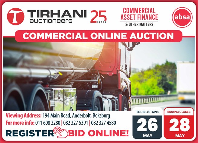 Image for ABSA CAF (COMMERCIAL ASSET FINANCE) & OTHER MATTERS | ONLINE AUCTION 26 -28 MAY 2026