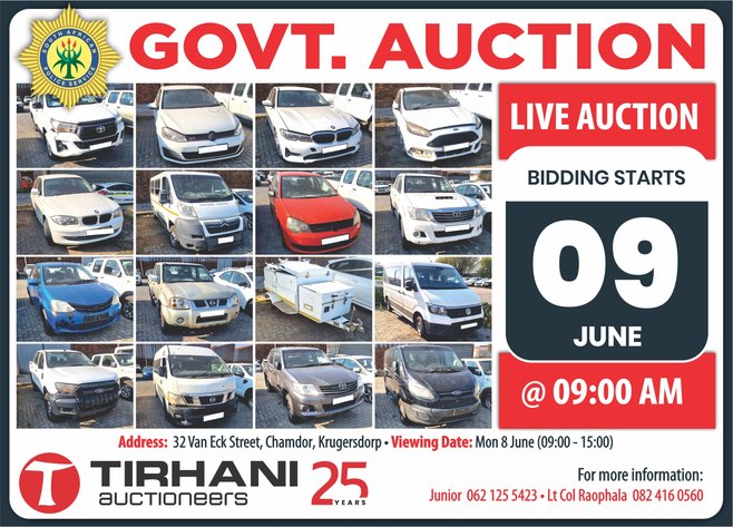 Image for SAPS GOVERNMENT AUCTION | LIVE ONSITE | 09 JUNE 2026