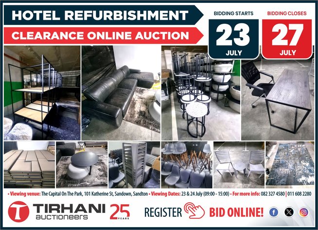 Image for HOTEL REFURBISHMENT CLEARANCE ONLINE AUCTION | 23-27 JULY 2026