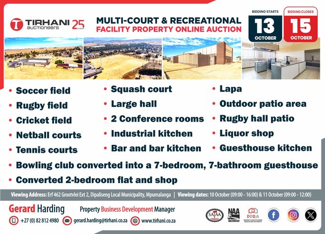 Image for MULTI COURT & RECREATIONAL FACILITY PROPERTY ONLINE AUCTION | 13-15 OCTOBER 2026
