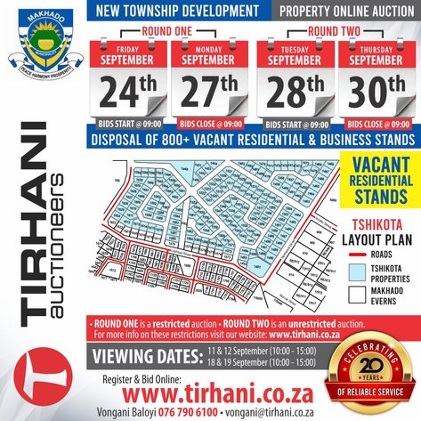Image for Makhado Local Municipality Vacant Stands Online Auction (Residential Stands)