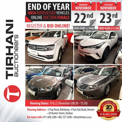 Image for ABSA RETAIL REPOSSESSED VEHICLES ONLINE AUCTION