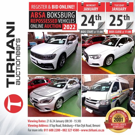Image for ABSA BOKSBURG REPOSSESSED VEHICLES ONLINE AUCTION
