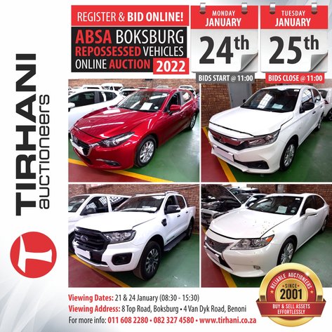 Image for ABSA BOKSBURG REPOSSESSED VEHICLES ONLINE AUCTION
