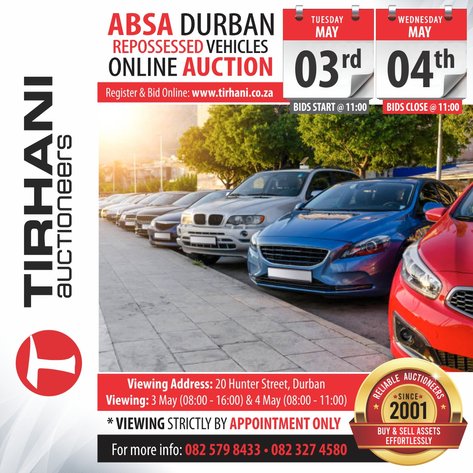 Image for ABSA DURBAN REPOSSESSED VEHICLES ONLINE AUCTION