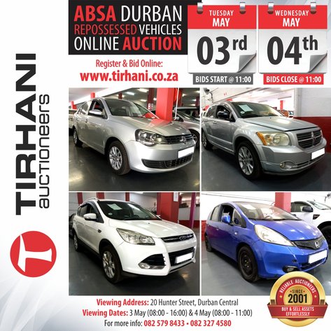 Image for ABSA DURBAN REPOSSESSED VEHICLES ONLINE AUCTION