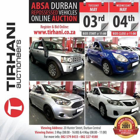 Image for ABSA DURBAN REPOSSESSED VEHICLES ONLINE AUCTION
