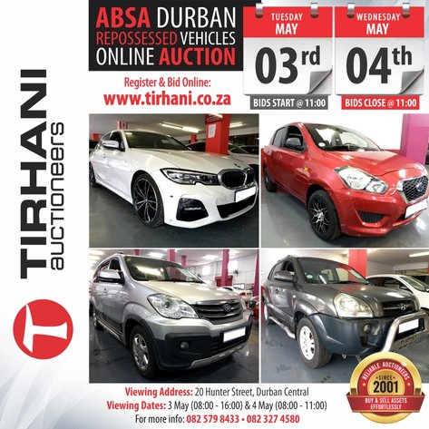 Image for ABSA DURBAN REPOSSESSED VEHICLES ONLINE AUCTION