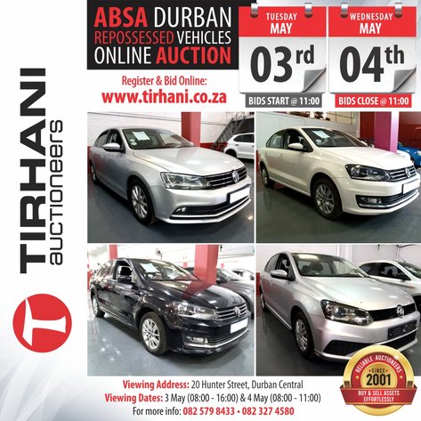 Image for ABSA DURBAN REPOSSESSED VEHICLES ONLINE AUCTION