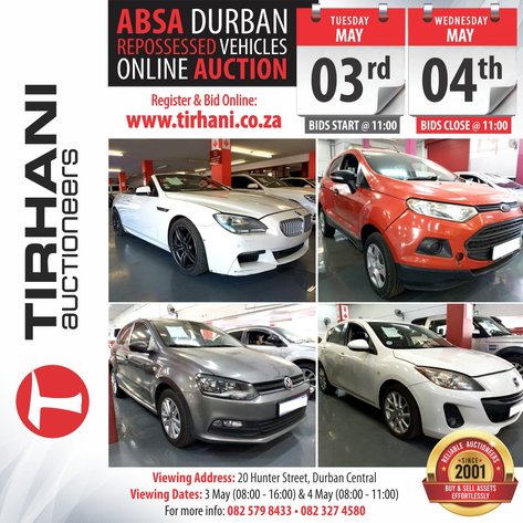 Image for ABSA DURBAN REPOSSESSED VEHICLES ONLINE AUCTION