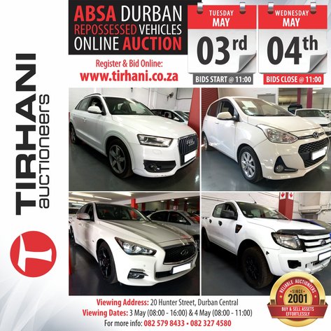 Image for ABSA DURBAN REPOSSESSED VEHICLES ONLINE AUCTION