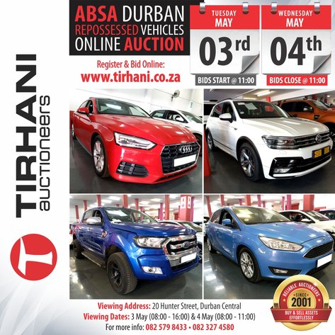 Image for ABSA DURBAN REPOSSESSED VEHICLES ONLINE AUCTION