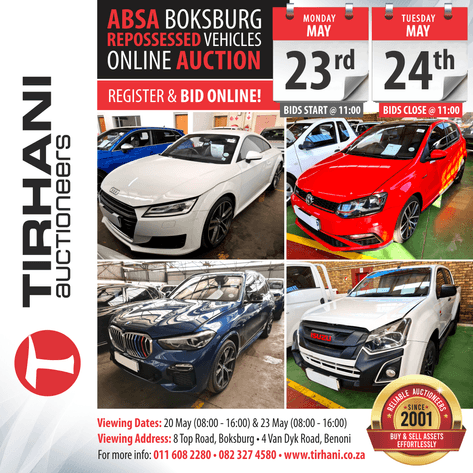 Image for ABSA BOKSBURG REPOSSESSED VEHICLES ONLINE AUCTION