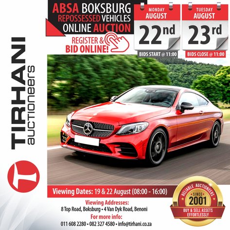 Image for ABSA BOKSBURG REPOSSESSED VEHICLES ONLINE AUCTION