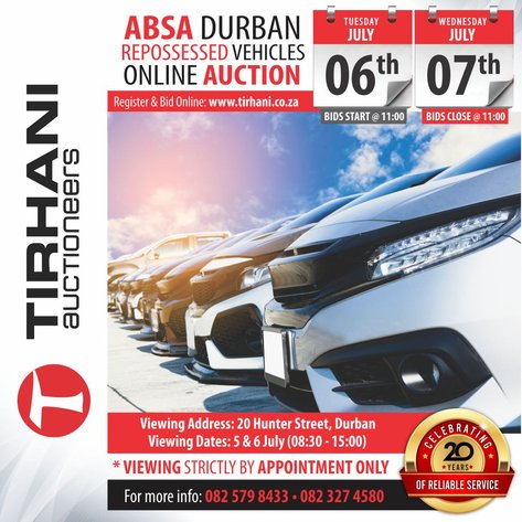 Image for ABSA DURBAN REPOSSESSED VEHICLES ONLINE AUCTION