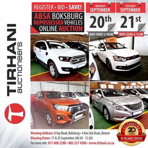 Image for ABSA BOKSBURG REPOSSESSED VEHICLES ONLINE AUCTION