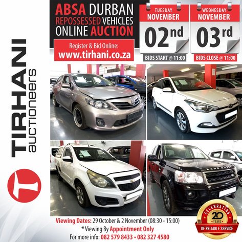Image for ABSA DURBAN REPOSSESSED VEHICLES ONLINE AUCTION