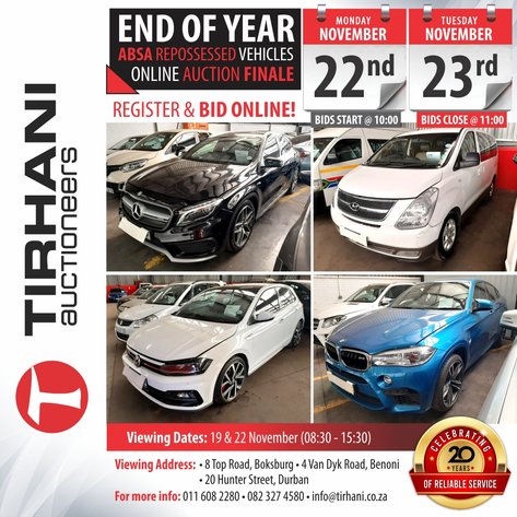 Image for ABSA RETAIL REPOSSESSED VEHICLES ONLINE AUCTION