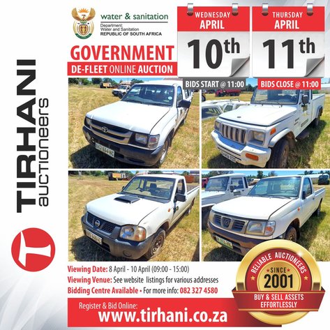 Image for GOVERNMENT DE-FLEET ONLINE AUCTION - WATER AND SANITATION