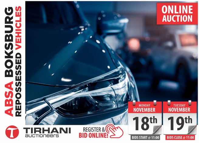 Image for ABSA BOKSBURG REPOSSESSED VEHICLES ONLINE AUCTION NOV 2024