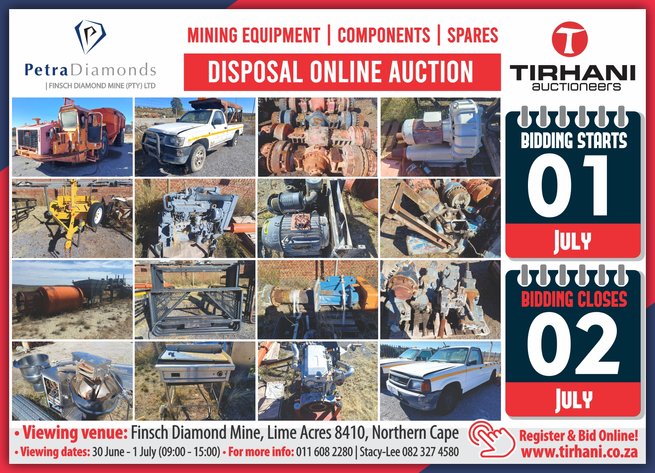 Image for PETRA FINSCH DIAMOND MINE | MINING EQUIPMENT | COMPONENTS | SPARES DISPOSAL ONLINE AUCTION