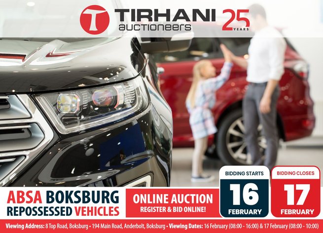 Image for ABSA BOKSBURG REPOSSESSED VEHICLES ONLINE AUCTION FEBRUARY 2026