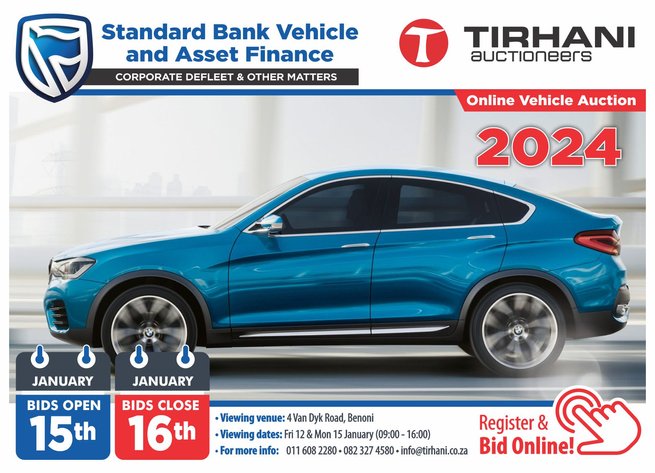 Image for STANDARD BANK VEHICLE AND ASSET FINANCE ONLINE AUCTION & OTHER MATTERS JAN 2024