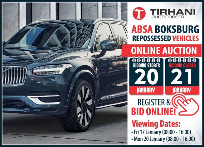 Image for ABSA BOKSBURG REPOSSESSED VEHICLES ONLINE AUCTION JANUARY 2025