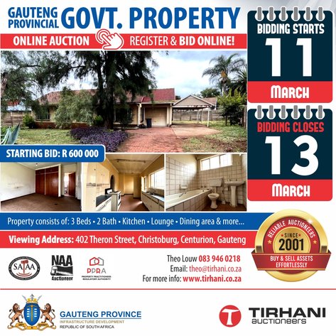 Image for GAUTENG PROVINCIAL GOVERNMENT PROPERTY ONLINE AUCTION